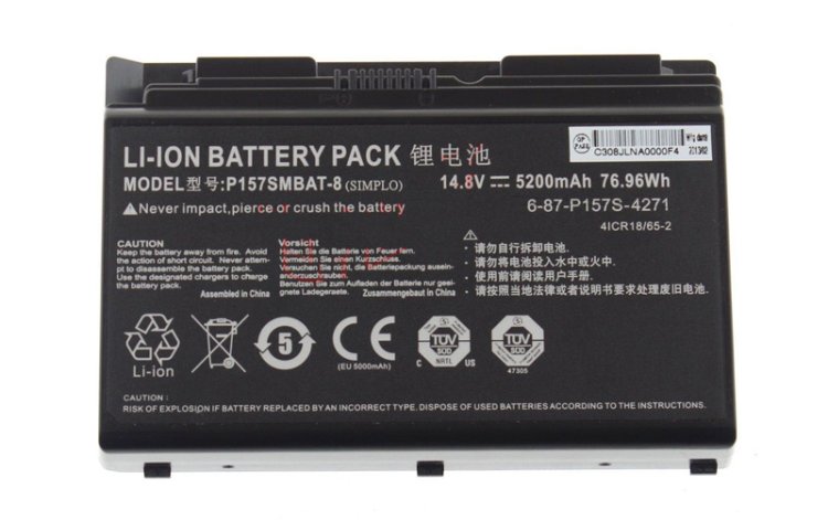 (image for) Original Battery Clevo P157SMBAT-8 8 Cell - Click Image to Close